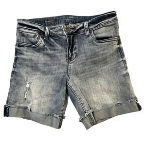 KUT from the Kloth Women’s Size 4 Boyfriend Jean Shorts Distressed Cuffed Blue